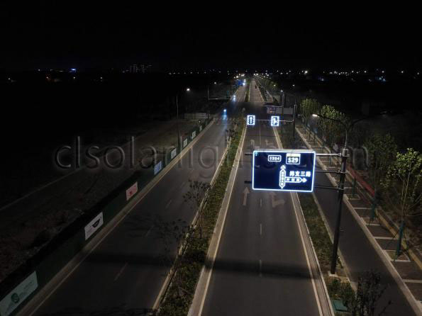 Case of Illuminated Road Sign